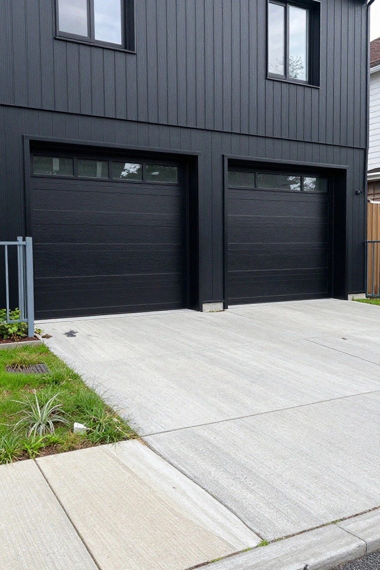 Matching Dark Garage Doors to House Siding