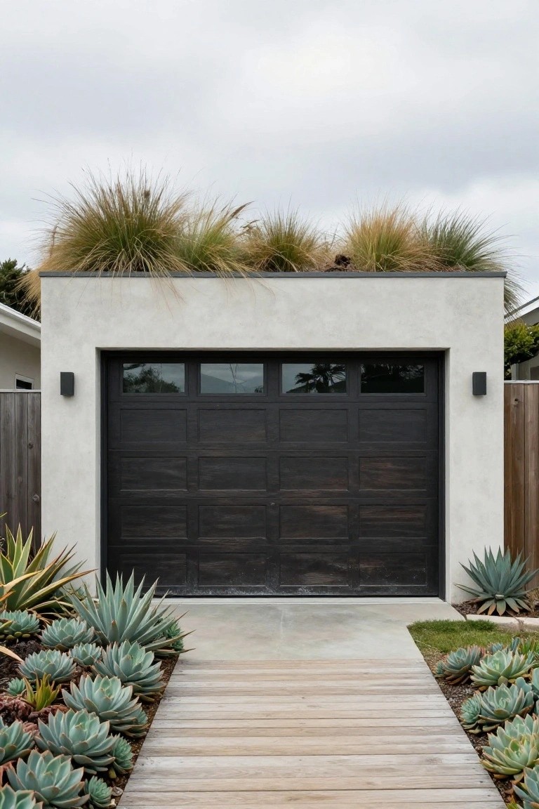 Modern Garage with Green Roof