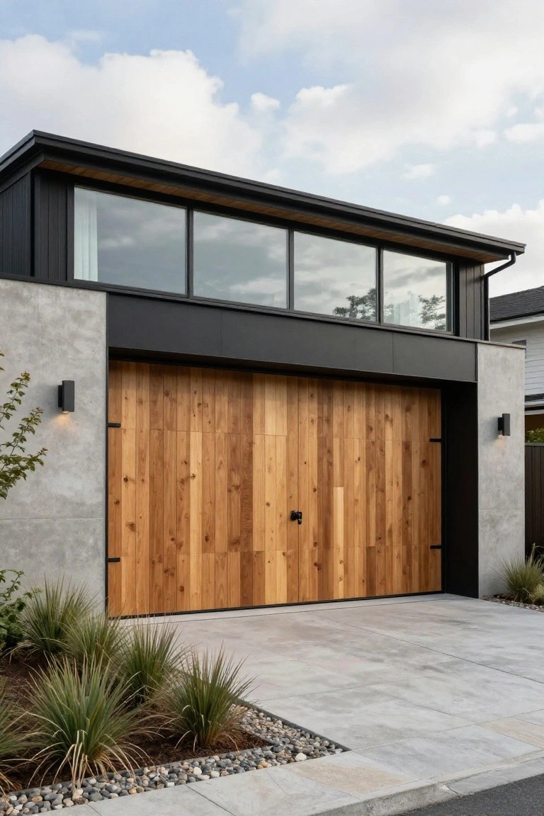 Natural Wood Garage Door