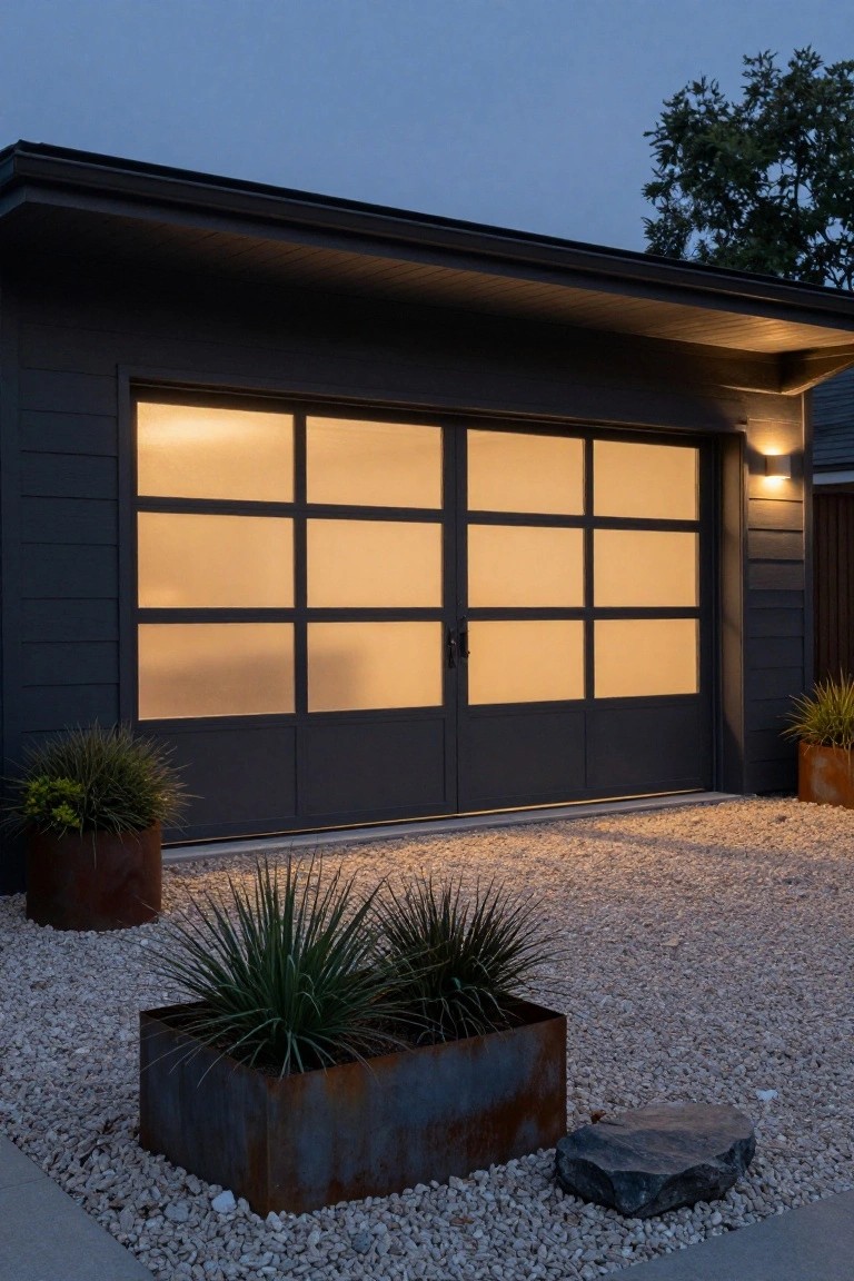 Frosted Glass Garage Doors