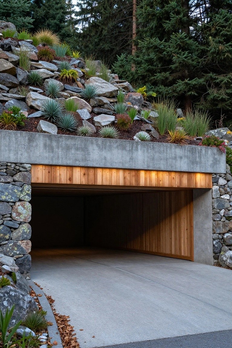 Garage Blended into Hillside