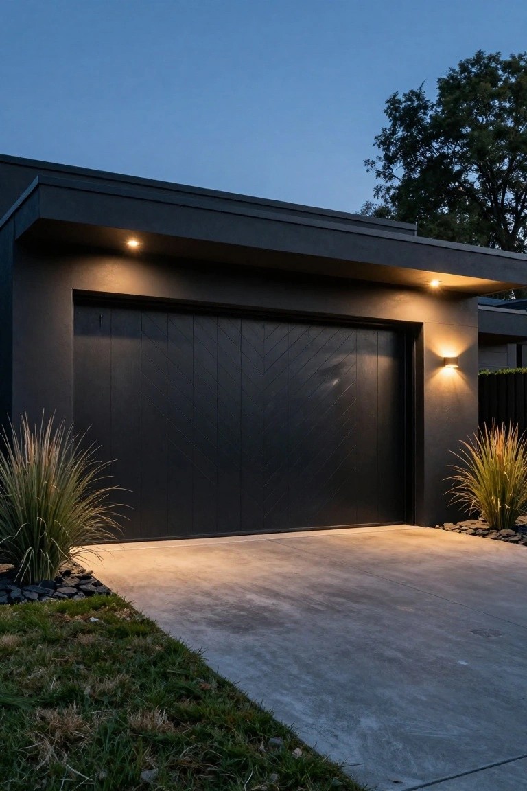 Black Chevron Garage Door