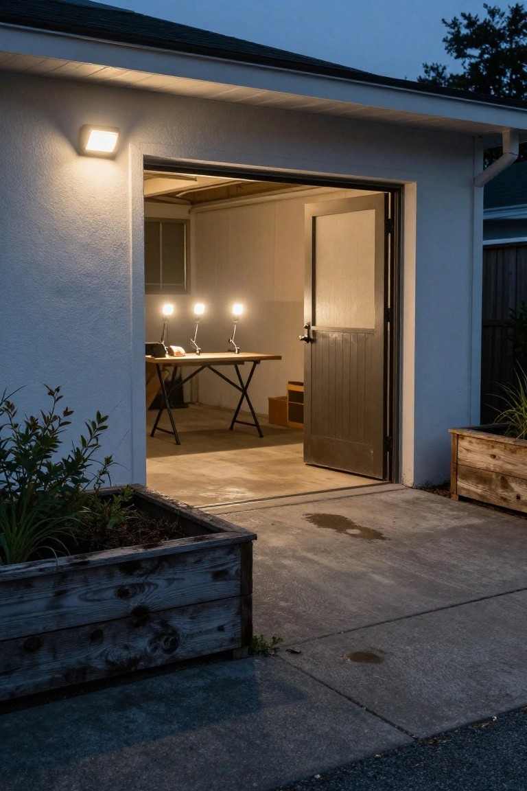Lighting a Garage Workshop with Desk Lamps