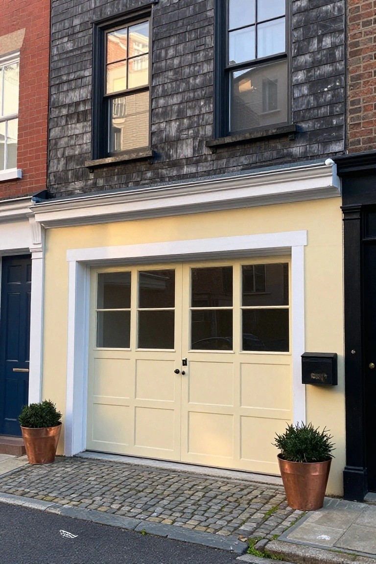 Pale Yellow Garage Doors