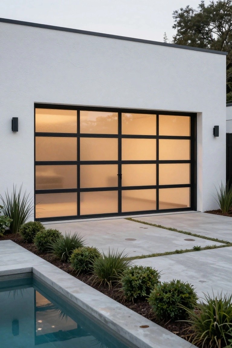 Frosted Glass Garage Doors