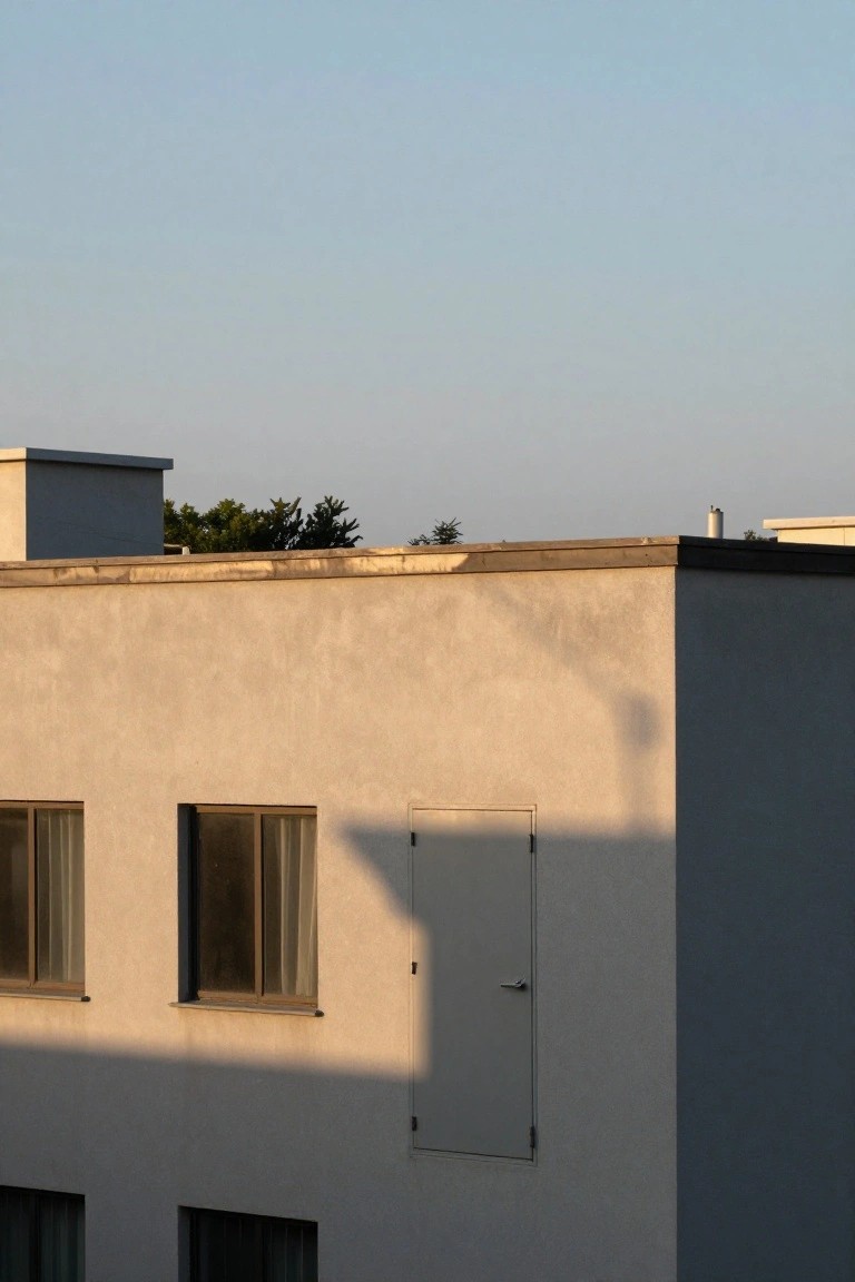 Simple White Metal Garage Door