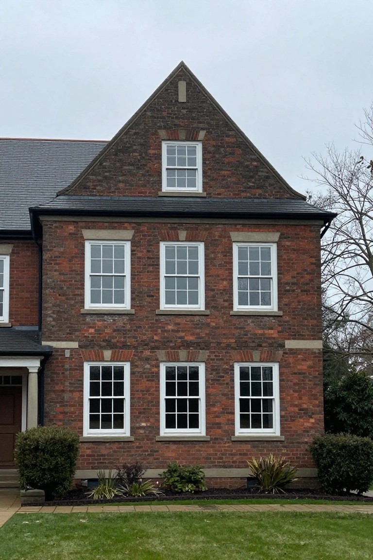 Symmetrical Brick Facade Design