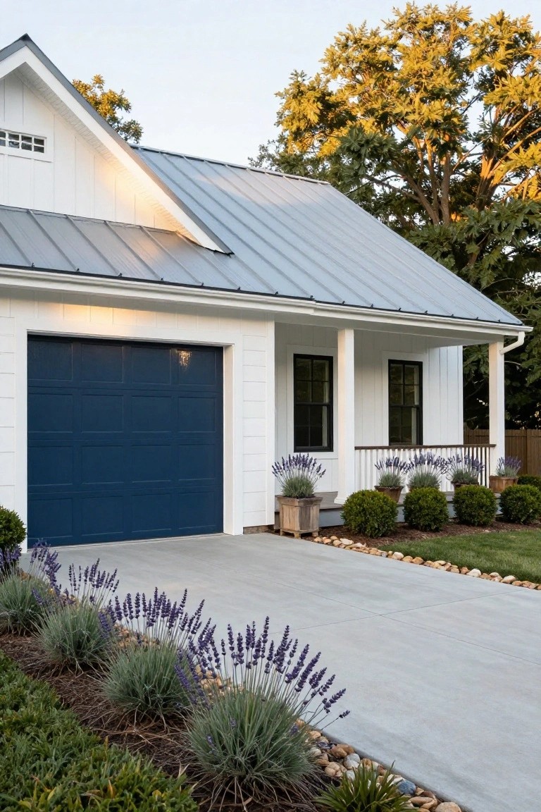 Deep Navy Garage Door