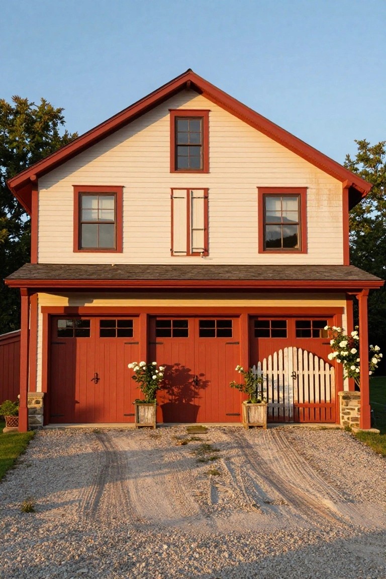 Classic Barn Red Garage Doors