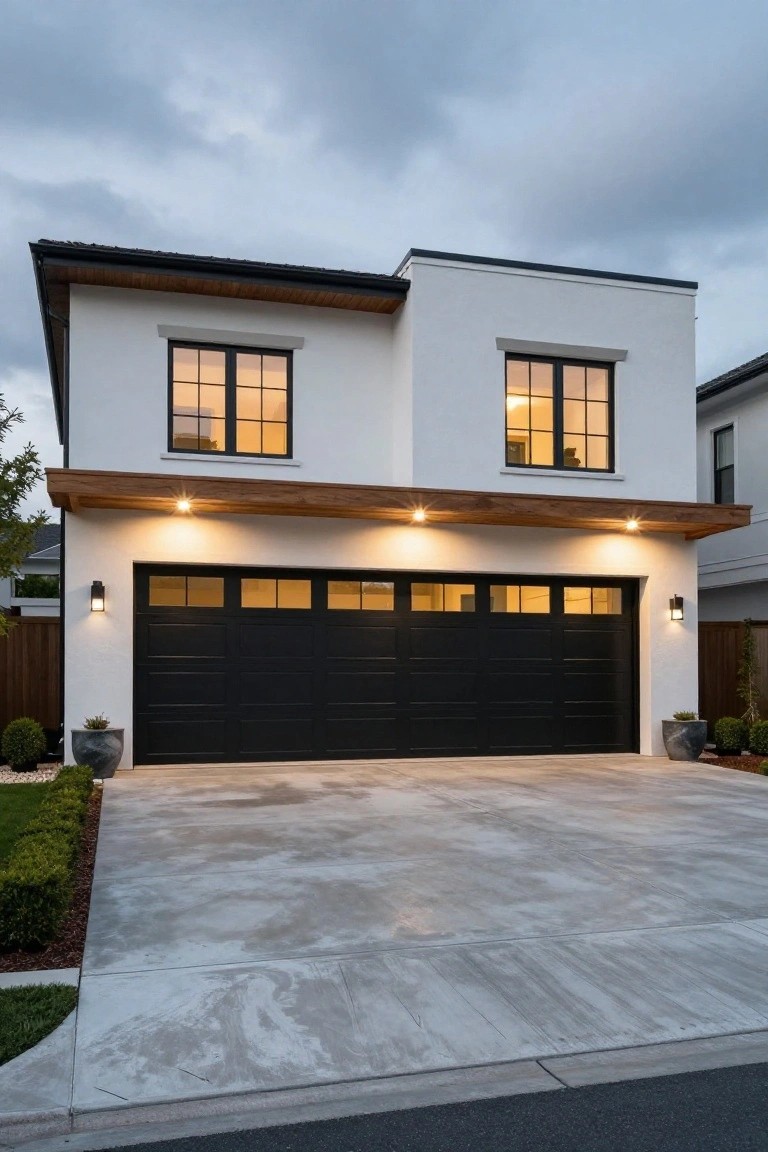 Wood Overhang Above the Garage