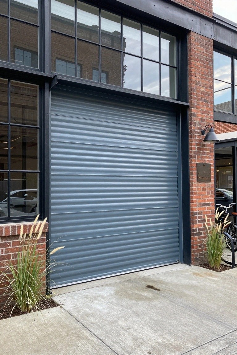 Slate Blue Garage Door