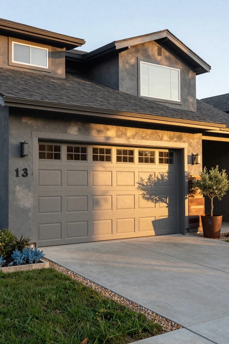 Warm Gray Garage Door