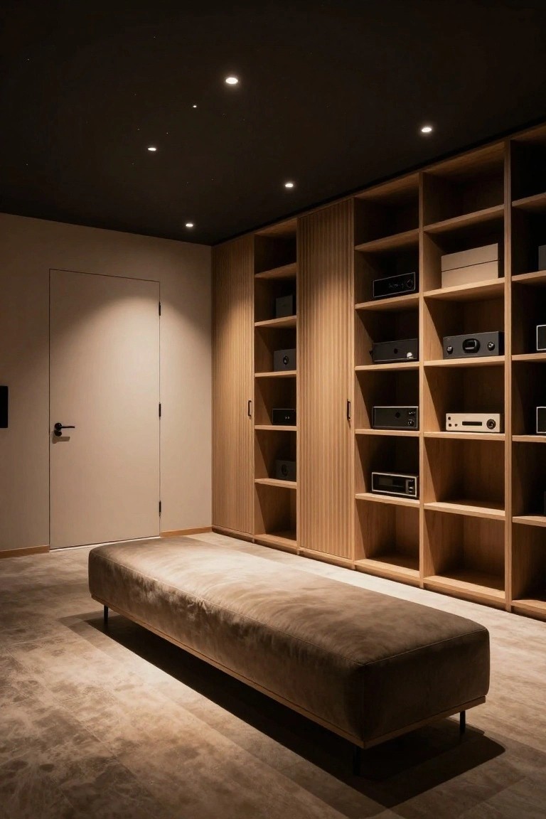 Recessed Ceiling Lights Over Storage Shelves