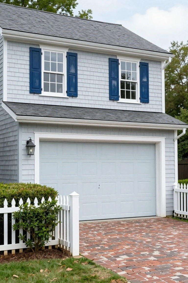 Pale Gray Garage Door