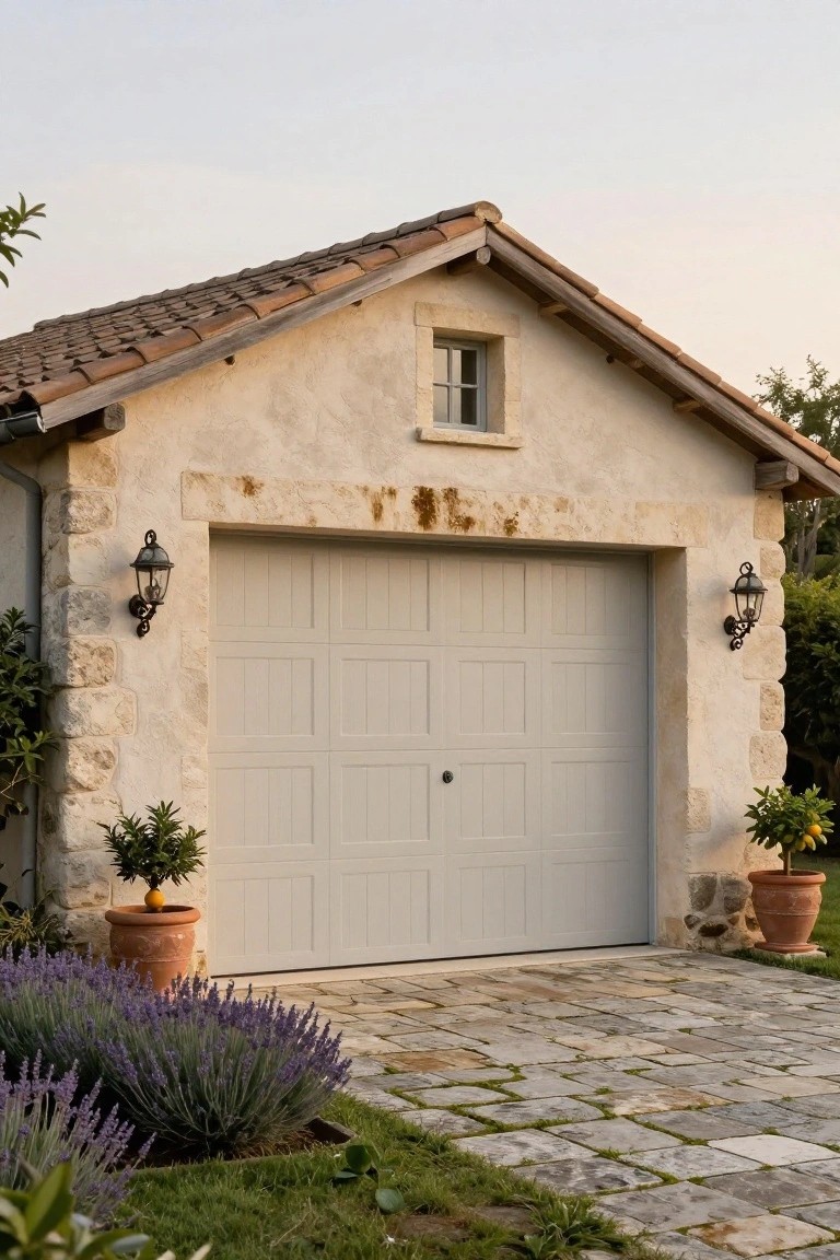 Soft Greige Garage Door