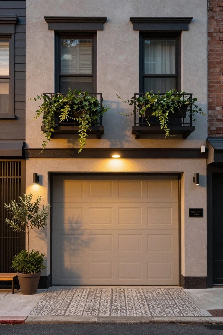 Soft Greige Garage Door