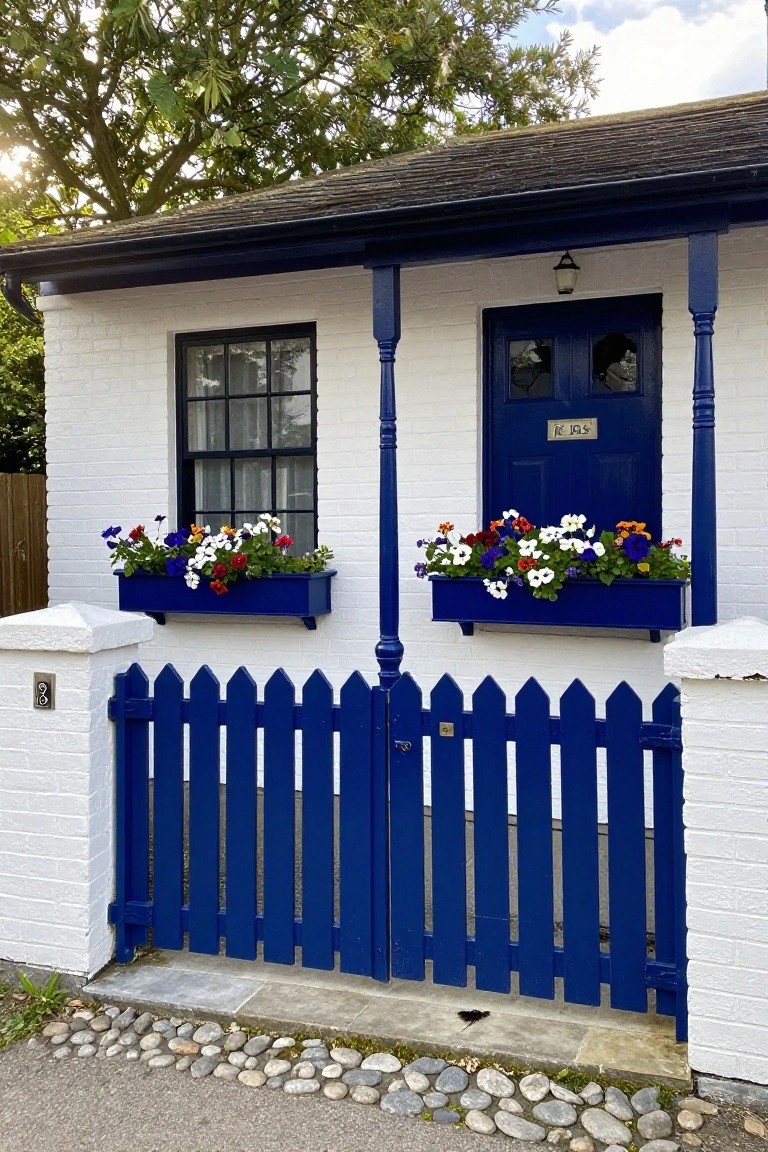Navy Blue Garage Door