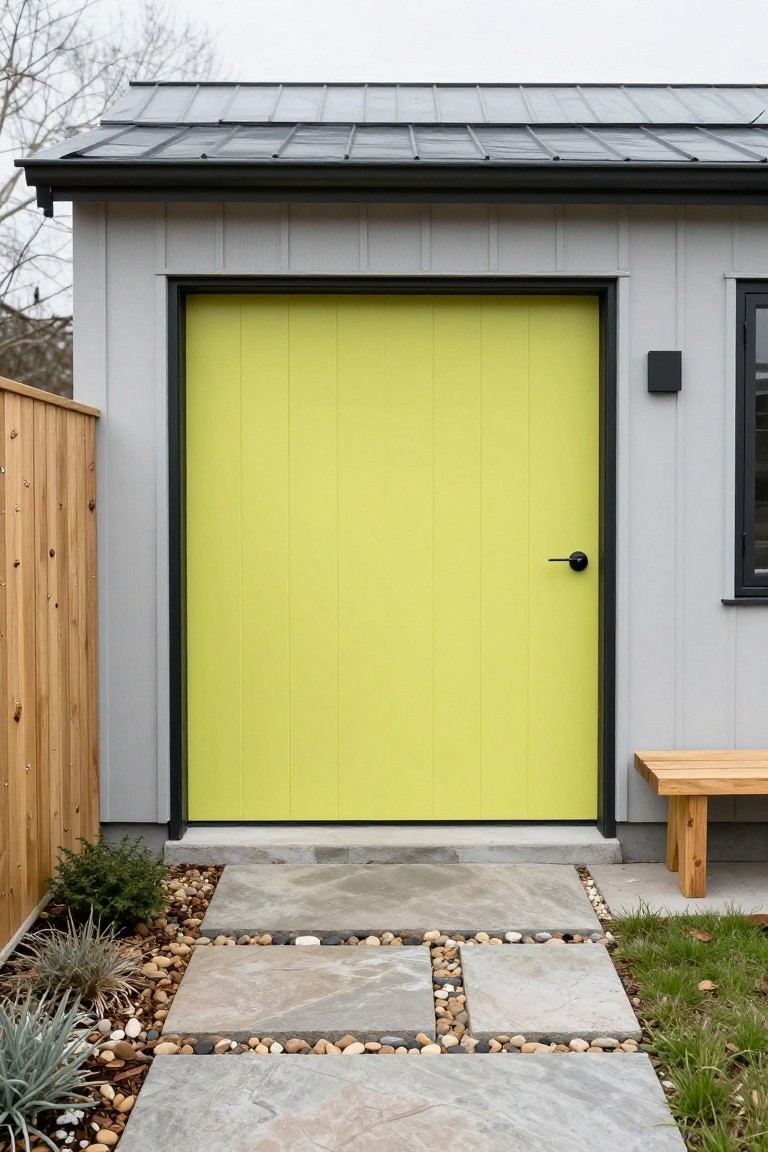 Sunny Yellow Garage Door